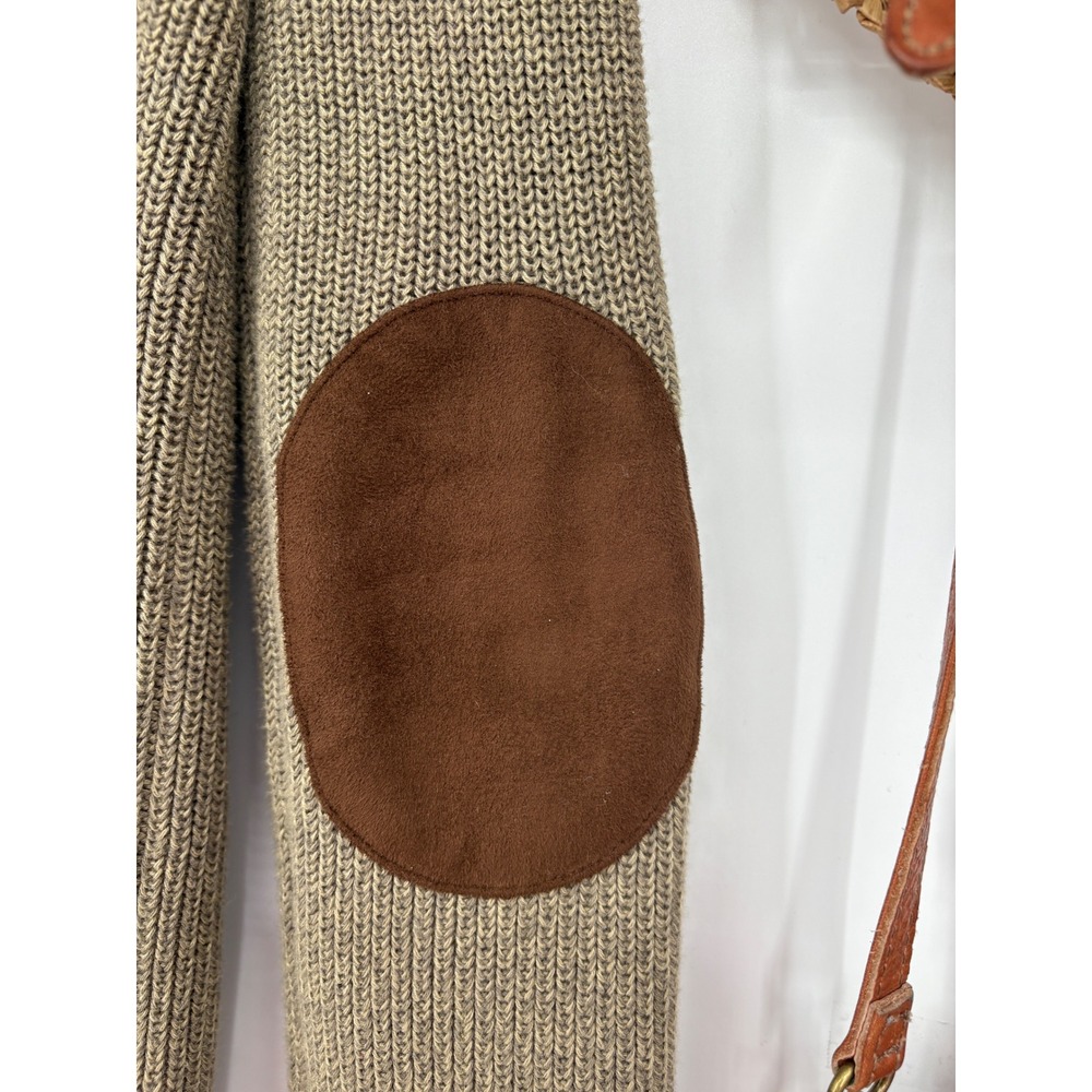 VTG LRL Sweater Cardigan Elbow Patches Green Knit Fox Hunt Buttons Equestrian PS - Picture 12 of 16